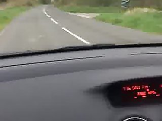Mature British bbw flashing tits while driving car